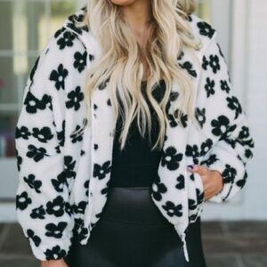 Off white and black floral jacket - NEW